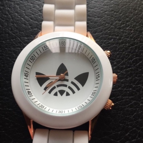 Unisex White Trefoil Sports Fashion Watch - Picture 6 of 7